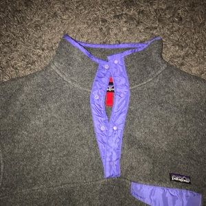 patagonia women snap-t pullover Purple Trim